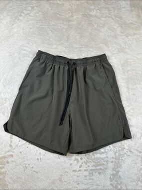 Men's Olive Athletic Drawstring Training Shorts